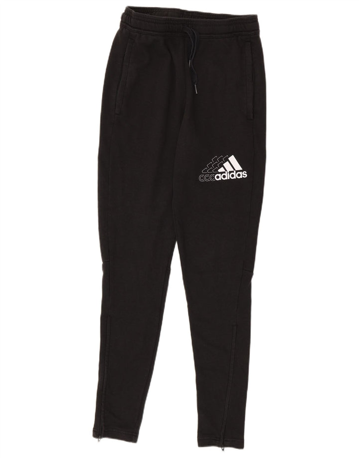 ADIDAS Mens Tracksuit Trousers Small  Black Cotton