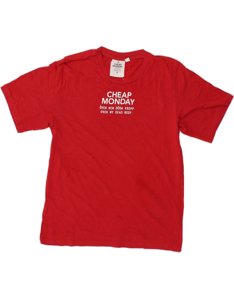 CHEAP MONDAY Mens Graphic T-Shirt Top Small Red | Vintage Cheap Monday | Thrift | Second-Hand Cheap Monday | Used Clothing | Messina Hembry 