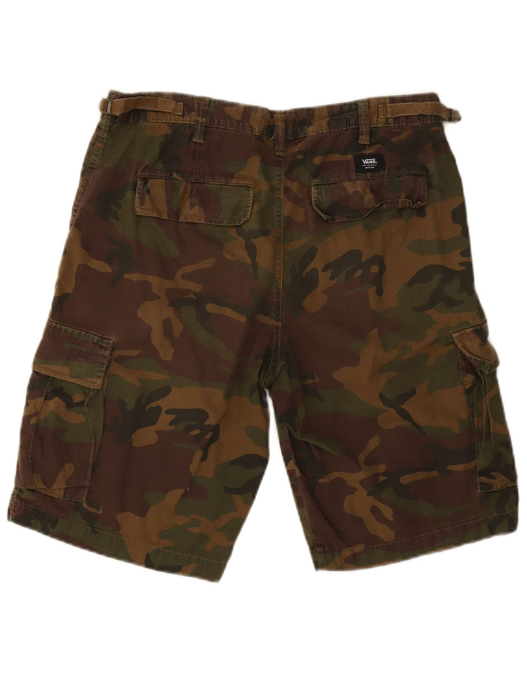VANS Mens Cargo Shorts W32 Medium Khaki Camouflage Cotton