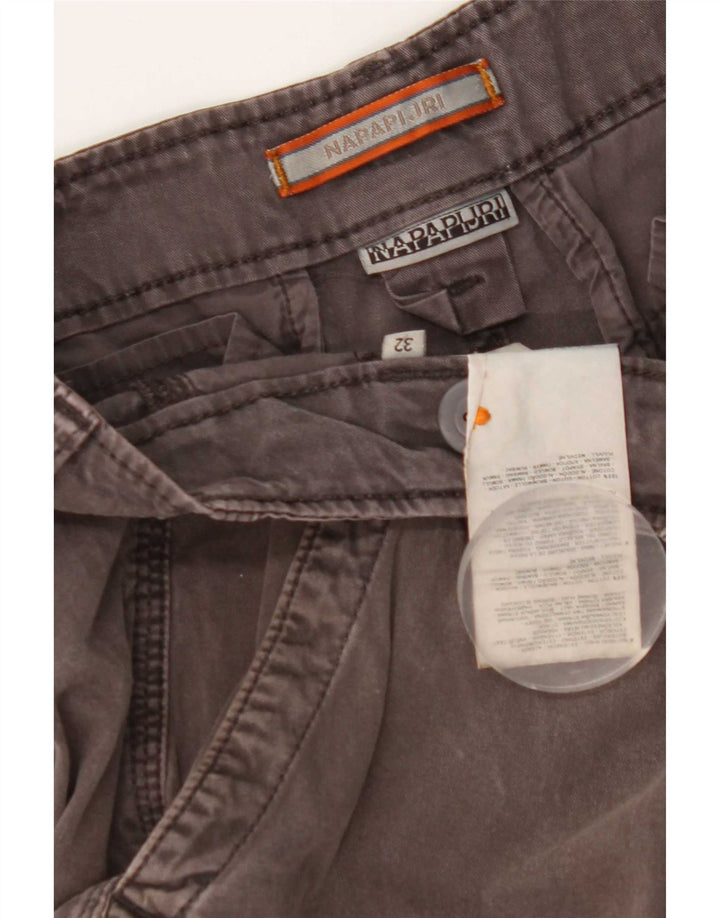 Napapijri Mens Cargo Shorts W32 Medium Grey Cotton