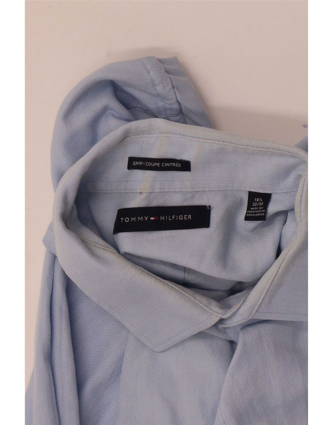 Tommy Hilfiger Mens Slim Fit Shirt Size 16 1/2 Large Blue