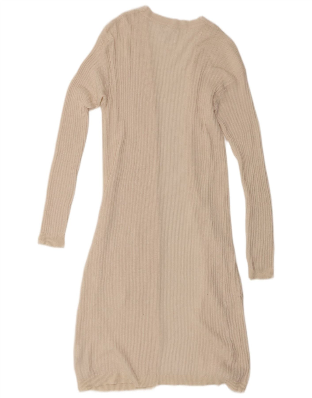 Zara Girls Longline Cardigan Sweater 13-14 Years Beige Polyester