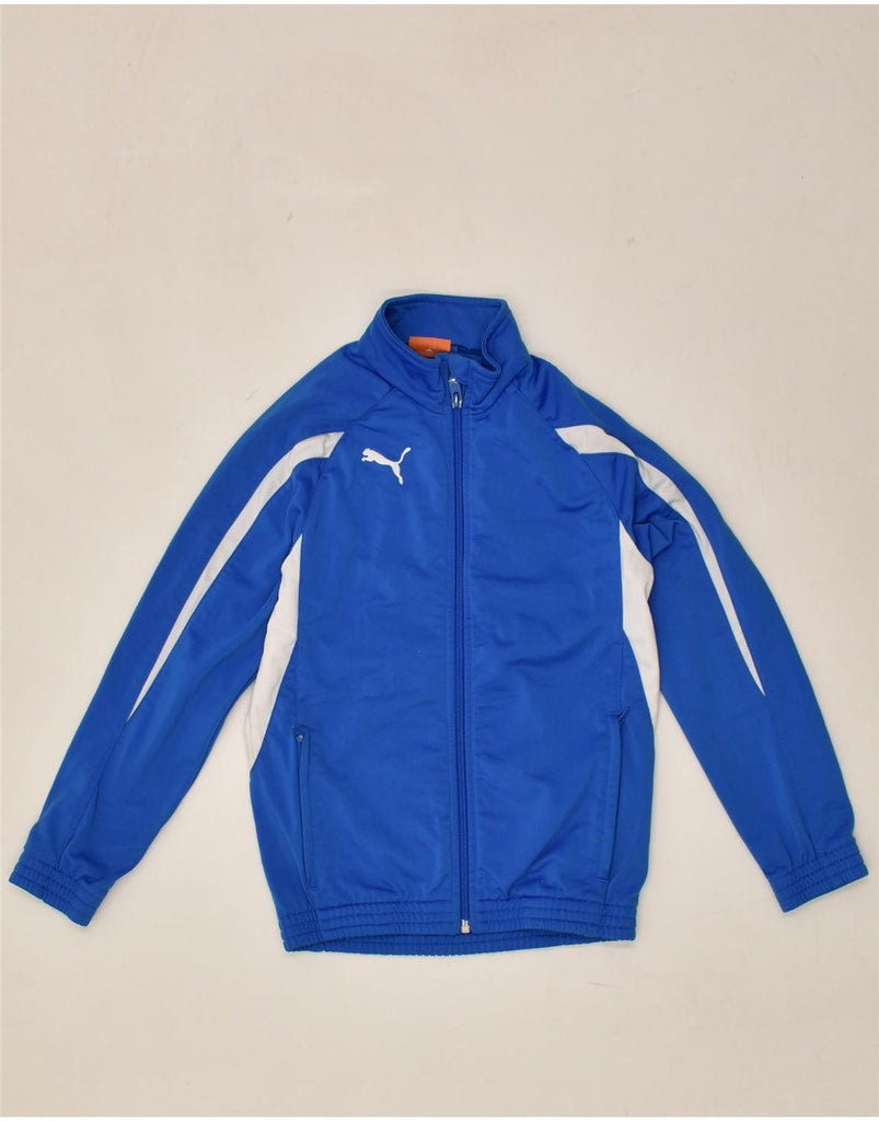 PUMA Boys Tracksuit Top Jacket 7-8 Years Blue Colourblock Polyester | Vintage Puma | Thrift | Second-Hand Puma | Used Clothing | Messina Hembry 