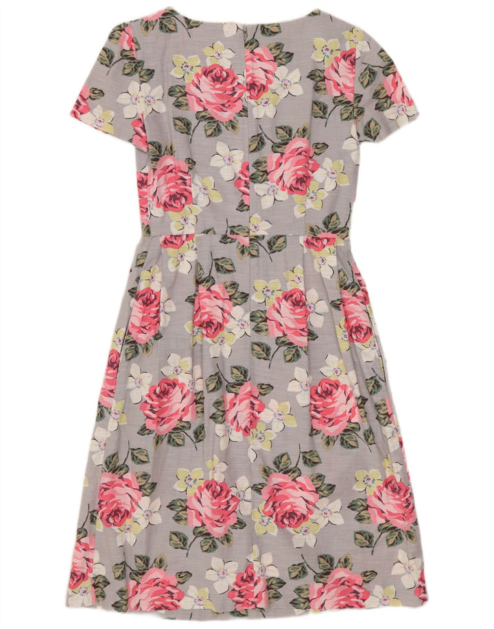 CATH KIDSTON Womens A-Line Dress UK 8 Small  Grey Floral Cotton