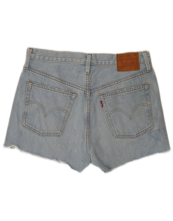 LEVI'S Womens 501 High Rise Denim Shorts W26 Small Blue Cotton