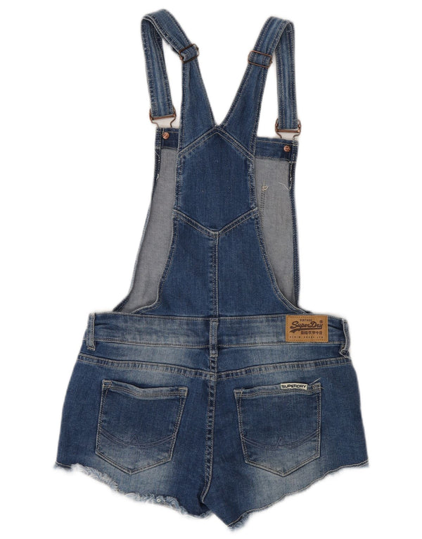Superdry Womens Dungarees Denim Shorts Small W28 Blue Cotton