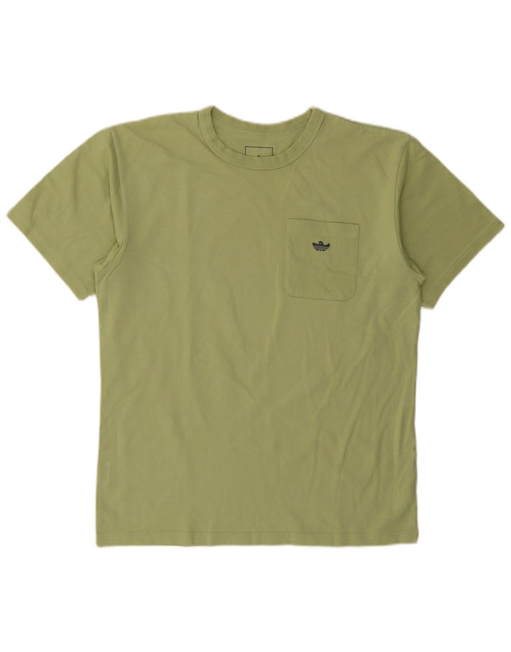 Adidas Mens T-Shirt Top Medium Green Cotton