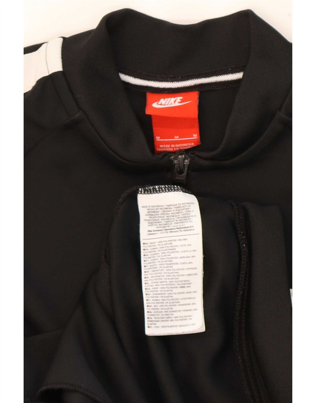 Nike Mens Tracksuit Top Jacket Medium Black Colourblock Polyester