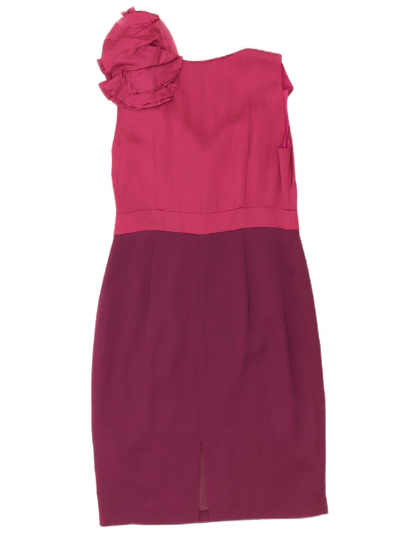 Coast Womens Sleeveless Sheath Dress UK 12 Medium Burgundy Colourblock
