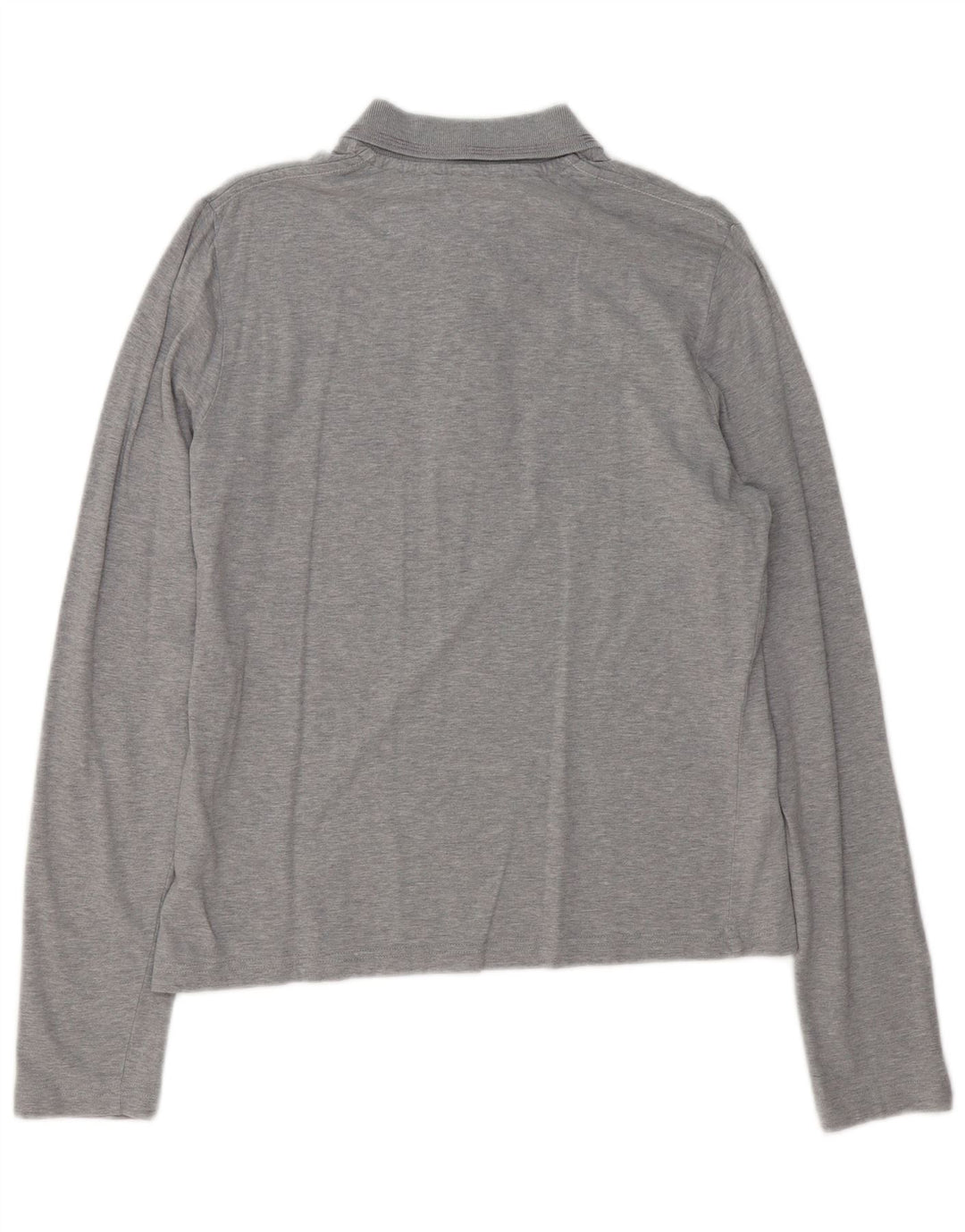 JACOB COHEN Mens Long Sleeve Polo Shirt Medium Grey Flecked Cotton