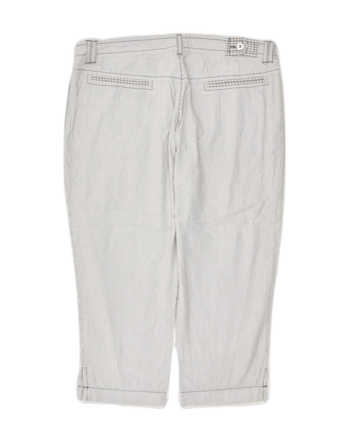 SUPERGA Womens Capri Casual Trousers IT 44 Medium W32 L20 Grey Pinstripe | Vintage Superga | Thrift | Second-Hand Superga | Used Clothing | Messina Hembry 