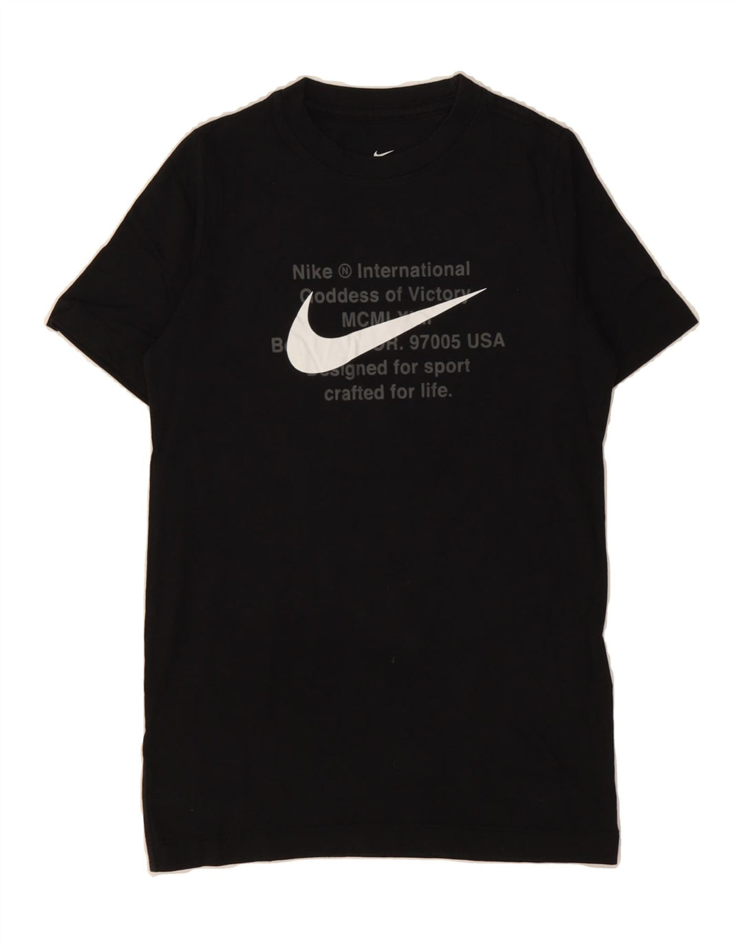NIKE Boys Graphic T-Shirt Top 10-11 Years Medium Black Cotton Vintage Nike and Second-Hand Nike from Messina Hembry 