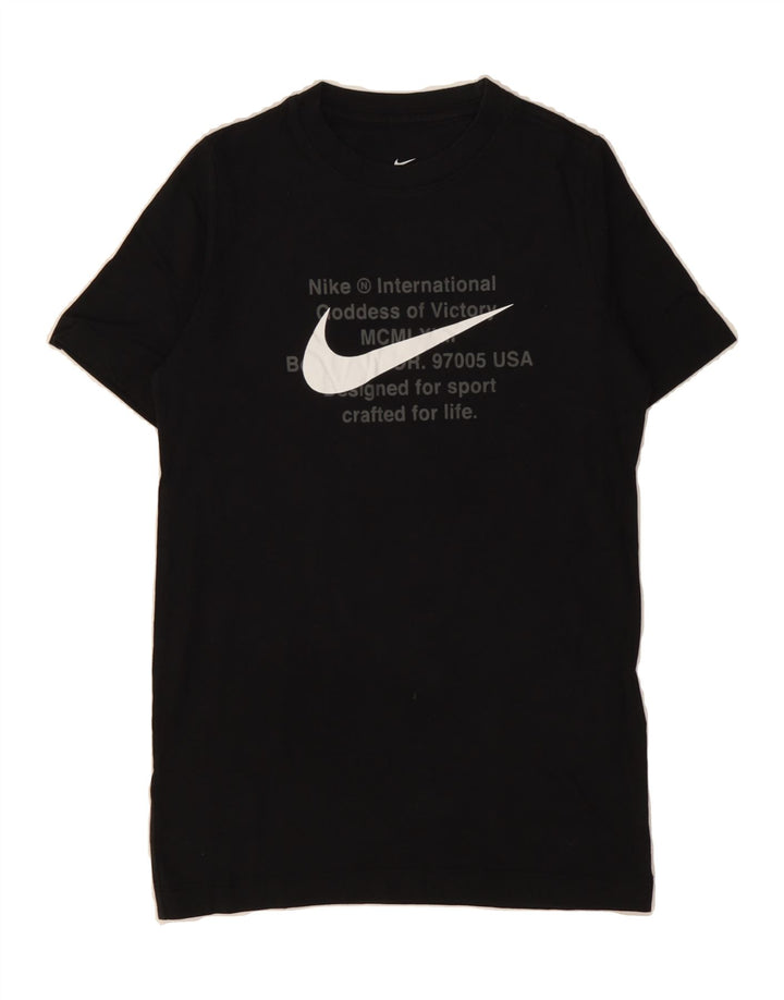 NIKE Boys Graphic T-Shirt Top 10-11 Years Medium Black Cotton Vintage Nike and Second-Hand Nike from Messina Hembry 