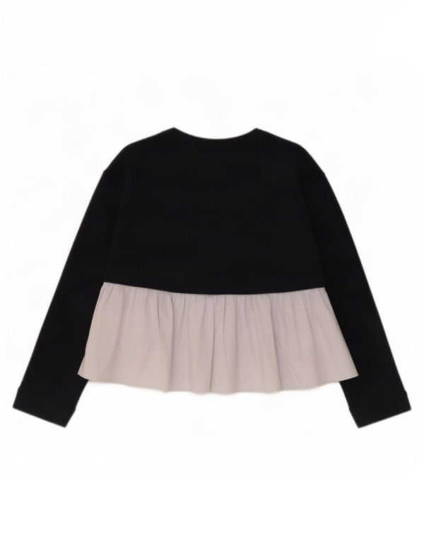 Zara Womens Trafaluc Long Sleeve Blouse Top UK 6 XS Black Colourblock