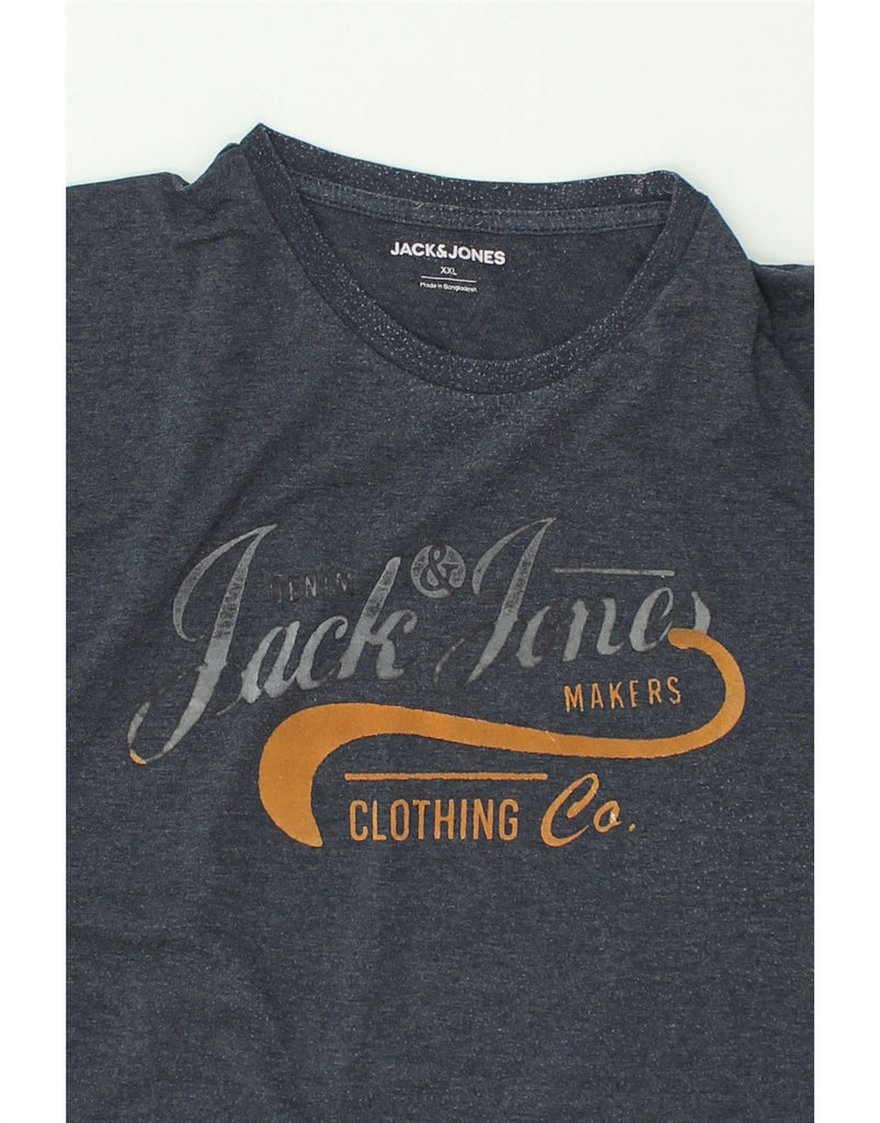 JACK & JONES Mens Graphic T-Shirt Top 2XL Grey Cotton | Vintage Jack & Jones | Thrift | Second-Hand Jack & Jones | Used Clothing | Messina Hembry 