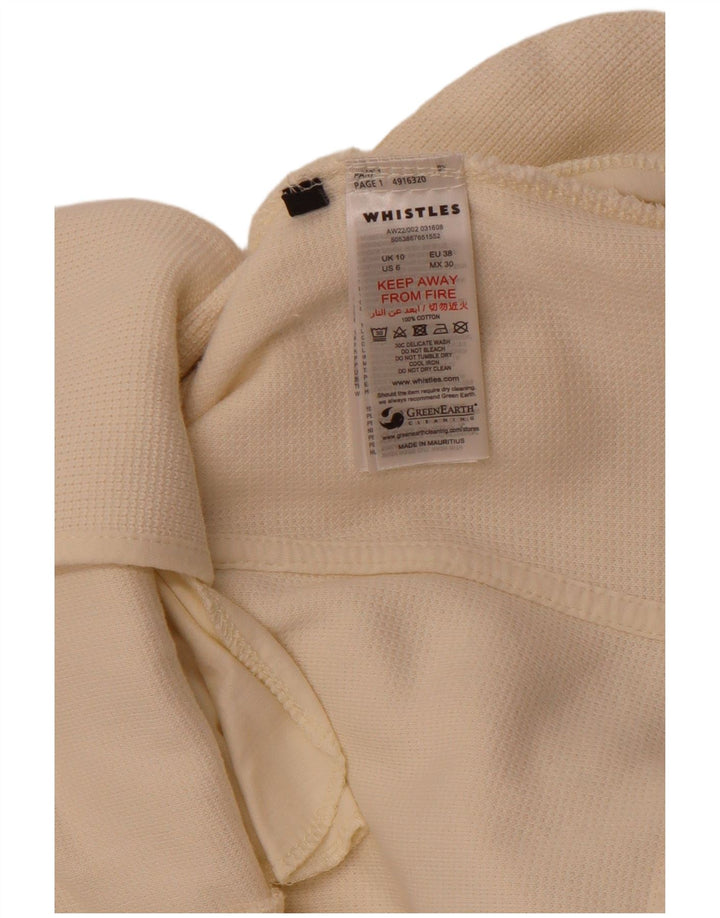 WHISTLES Womens 2 Button Blazer Jacket UK 10 Small White Cotton