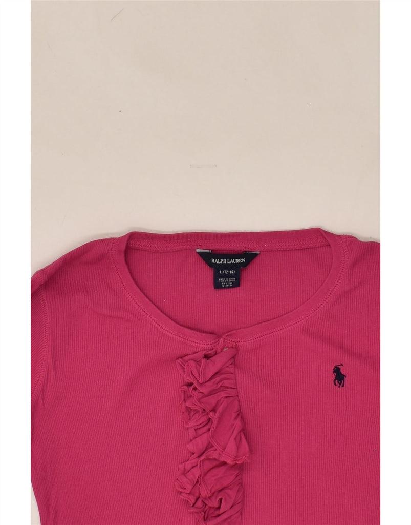 RALPH LAUREN Girls Top Long Sleeve 12-13 Years Large Pink Cotton | Vintage Ralph Lauren | Thrift | Second-Hand Ralph Lauren | Used Clothing | Messina Hembry 