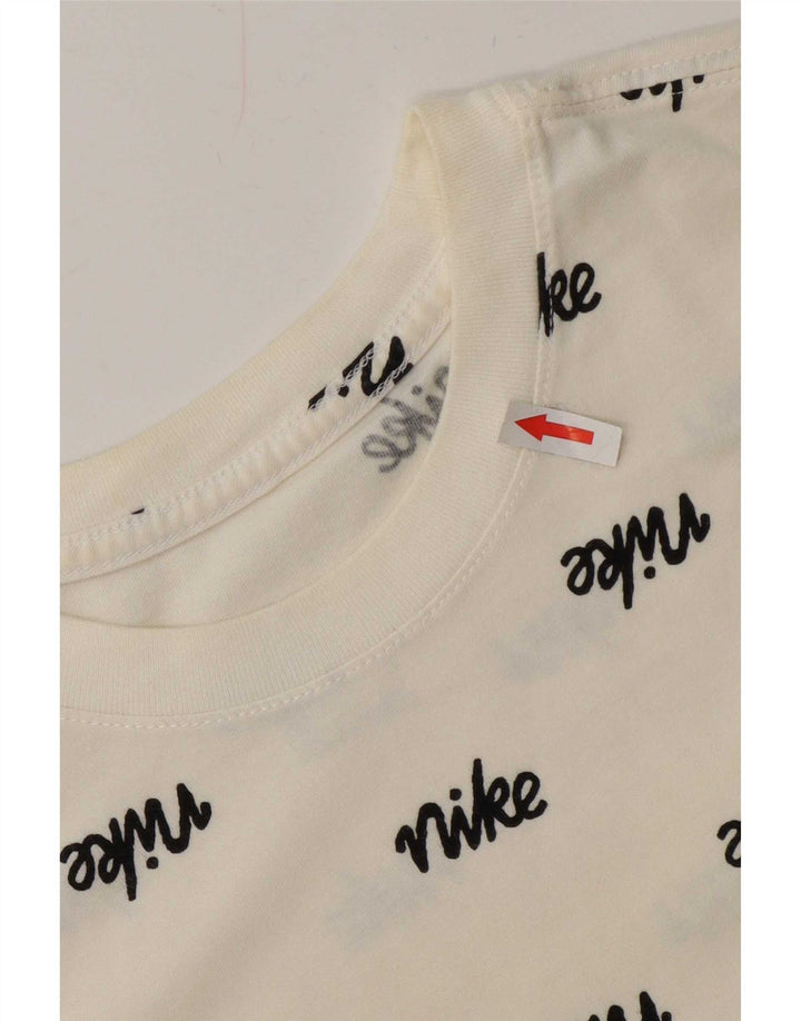 Nike Mens Graphic T-Shirt Top Small Off White Cotton