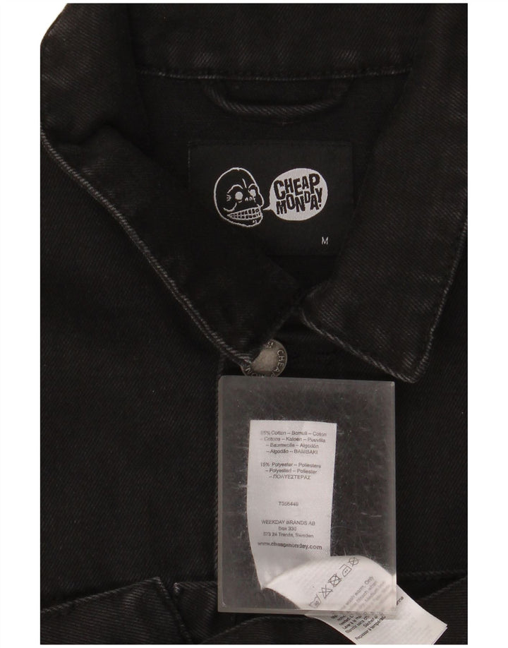 Cheap Monday Mens Denim Gilet UK 38 Medium Black Cotton