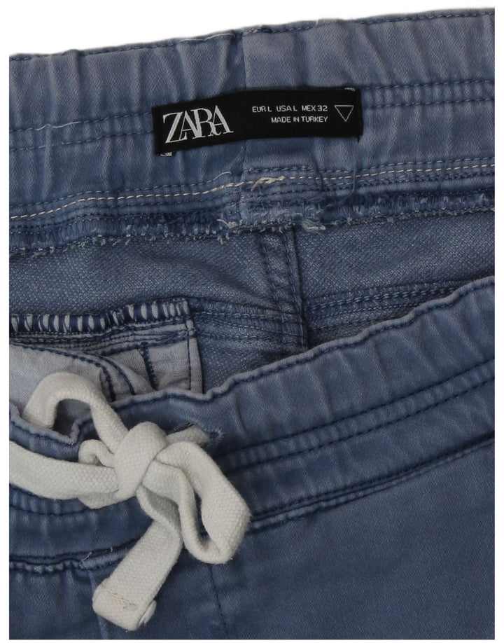 Zara Mens Joggers Chino Trousers Large W32 L28 Blue