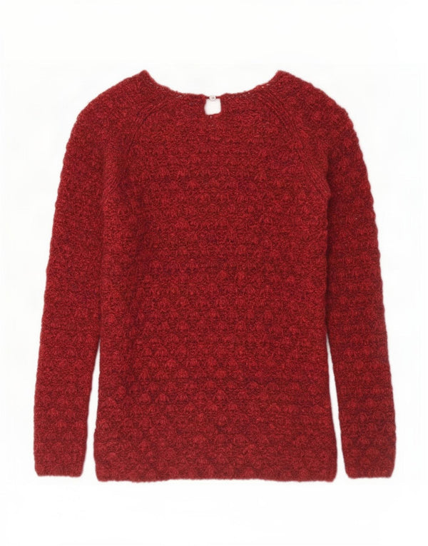 Zara Girls Regular Boat Neck Jumper Sweater 11-12 Years Red Cotton