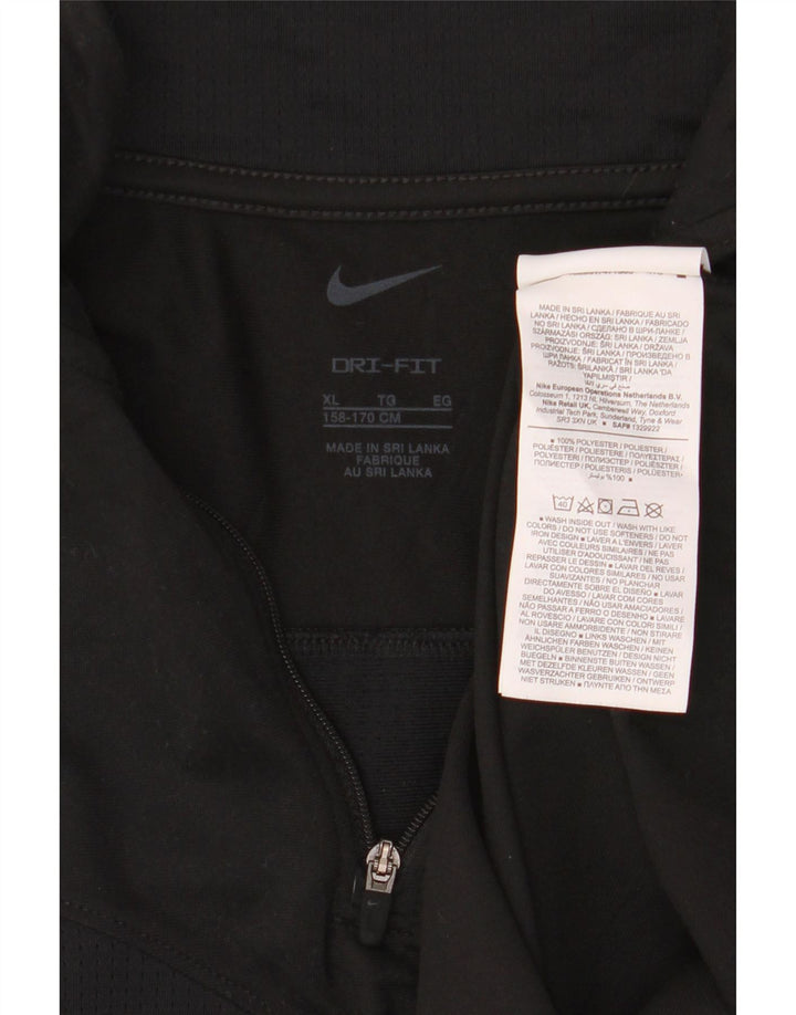 Nike Boys Dri Fit Zip Neck Pullover Tracksuit Top 13-14 Years XL Black