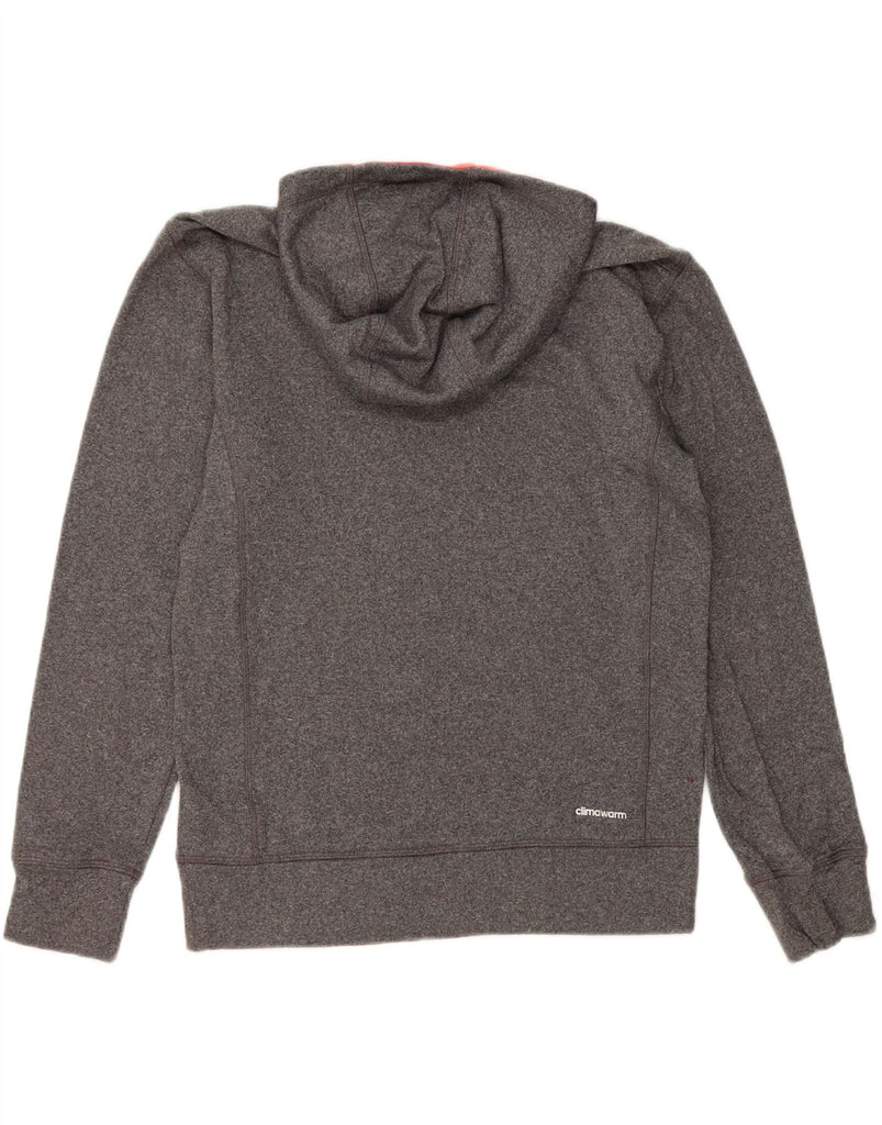 ADIDAS Womens Climawarm Hoodie Jumper UK 10 Small Grey Polyester Vintage Adidas and Second-Hand Adidas from Messina Hembry 