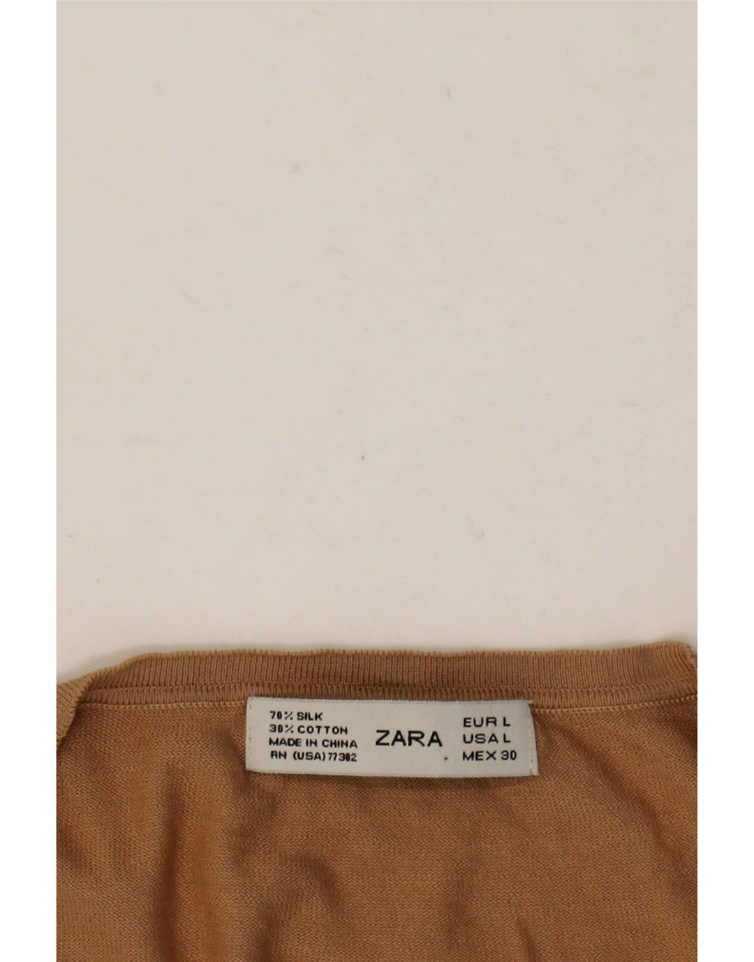 Zara Womens Cardigan Sweater UK 16 Large Beige Silk