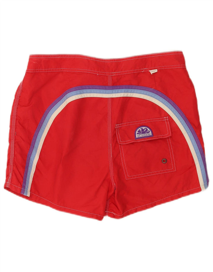 Sundek Mens Swimming Shorts Medium  Red Nylon