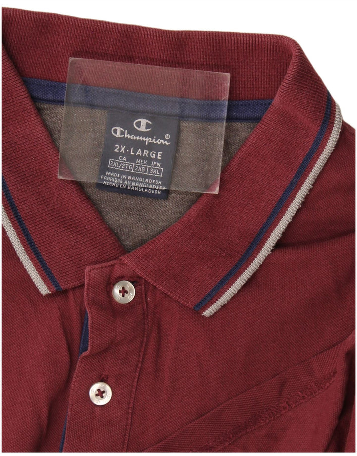 Champion Mens Polo Shirt 2XL Burgundy