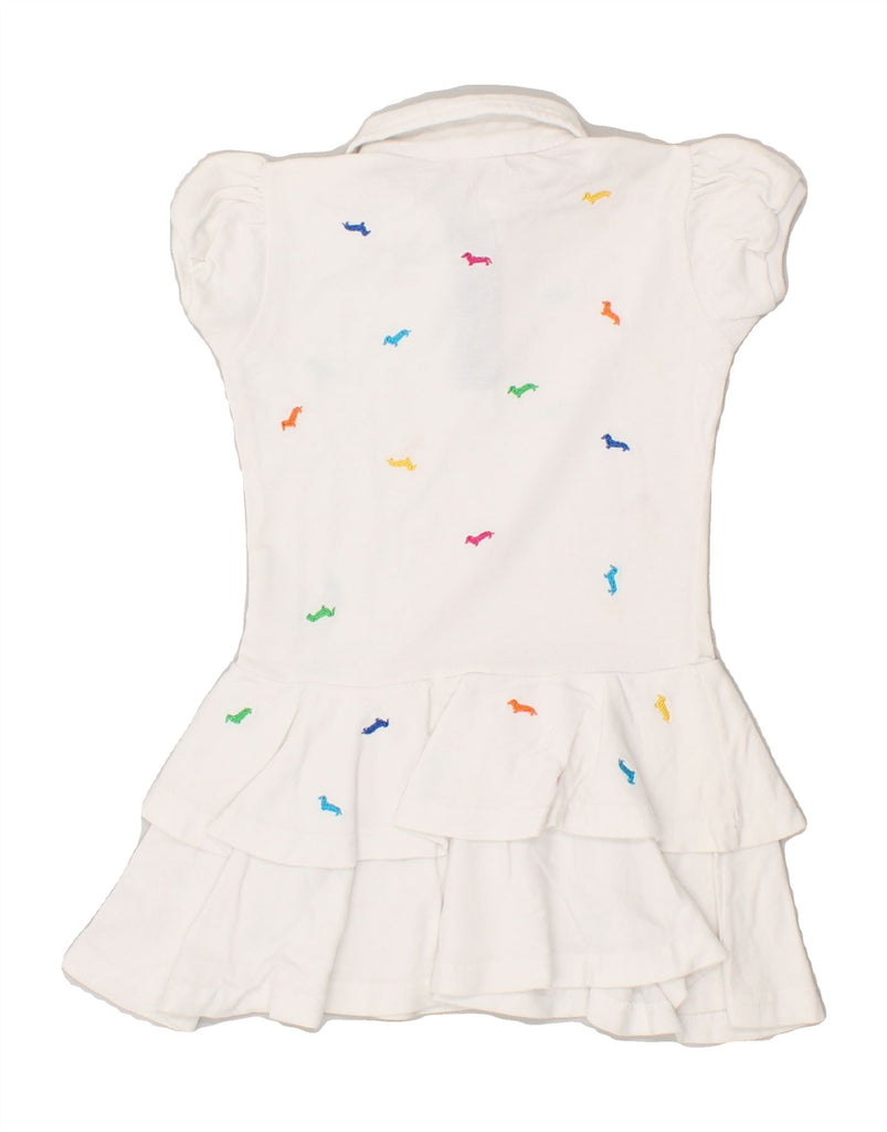 HARMONT & BLAINE Girls Graphic Polo Dress 2-3 Years White Spotted Cotton | Vintage Harmont & Blaine | Thrift | Second-Hand Harmont & Blaine | Used Clothing | Messina Hembry 