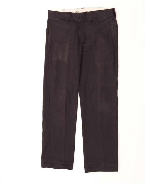 Dickies Mens Slim Straight Chino Trousers W32 L32 Black Polyester