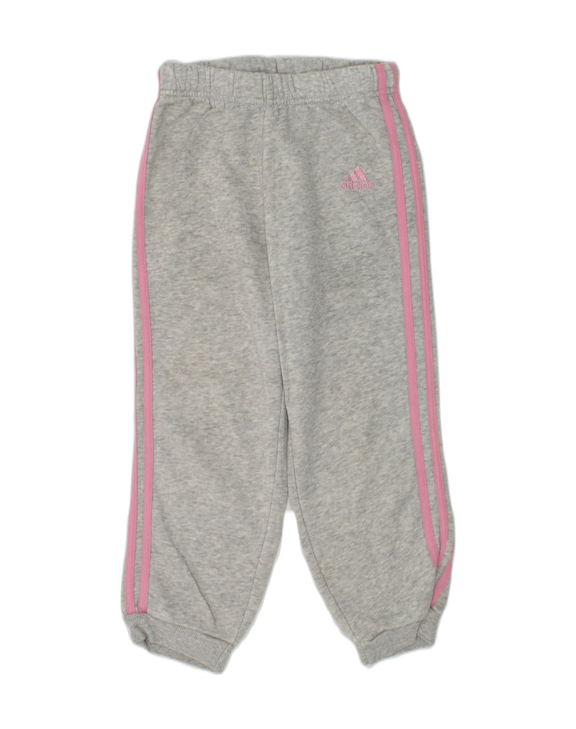 ADIDAS Girls Tracksuit Trousers Joggers 3-4 Years Grey Cotton | Vintage Adidas | Thrift | Second-Hand Adidas | Used Clothing | Messina Hembry 