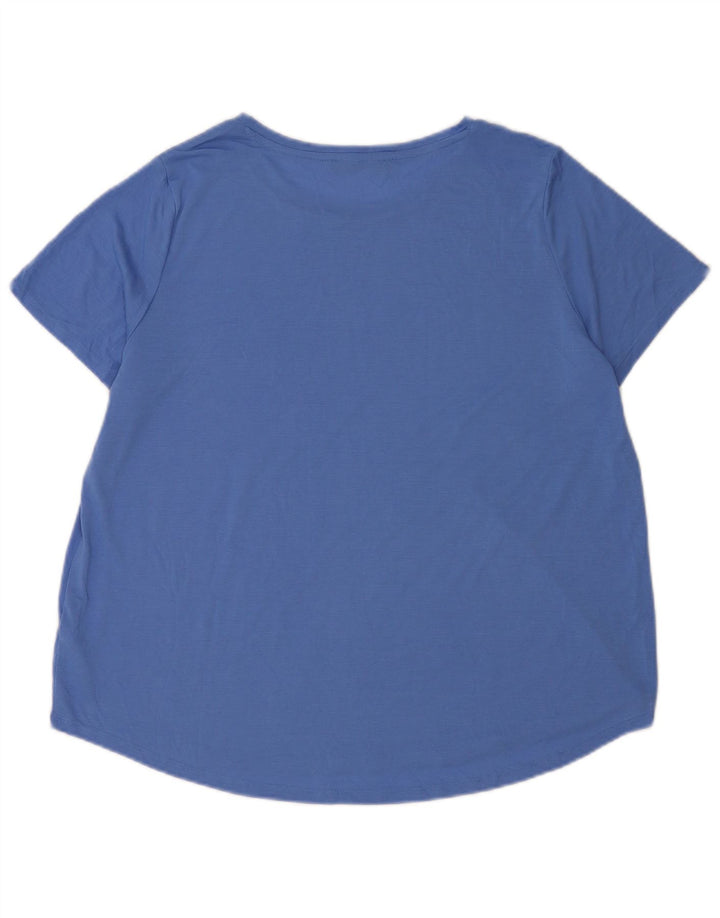 Marks & Spencer Womens T-Shirt Top UK 20 2XL Blue Polyester