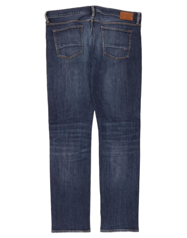 Tommy Hilfiger Mens Denton Distressed Straight Jeans W36 L34 Blue Cotton