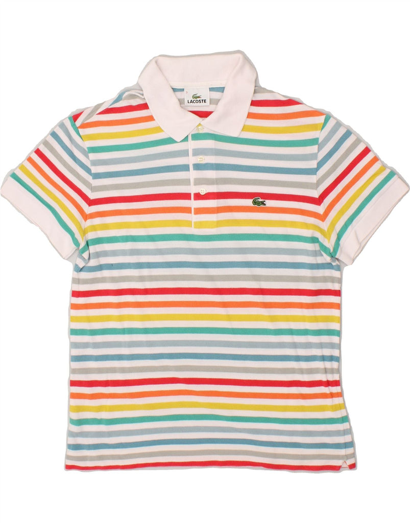 LACOSTE Mens Polo Shirt Size 3 Small Multicoloured Striped Cotton | Vintage Lacoste | Thrift | Second-Hand Lacoste | Used Clothing | Messina Hembry 