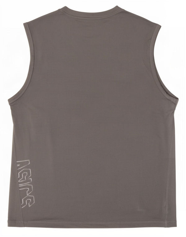 Asics Mens Graphic Vest Top Large Grey Polyester