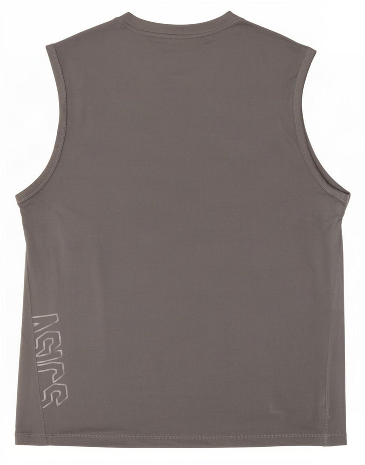 Asics Mens Graphic Vest Top Large Grey Polyester