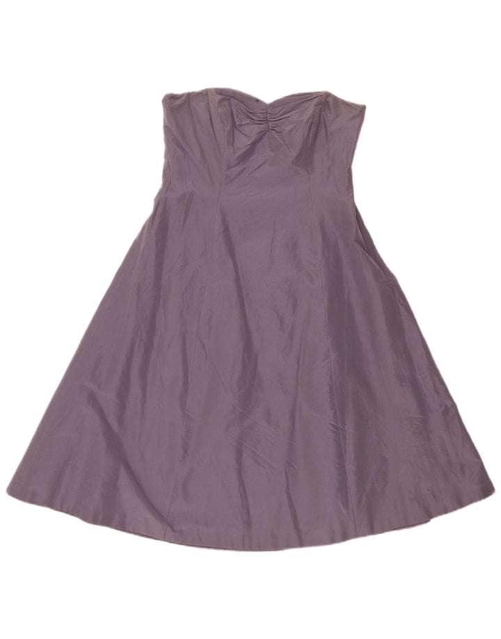 Coast Womens Strapless Dress UK 14 Medium Purple Cotton
