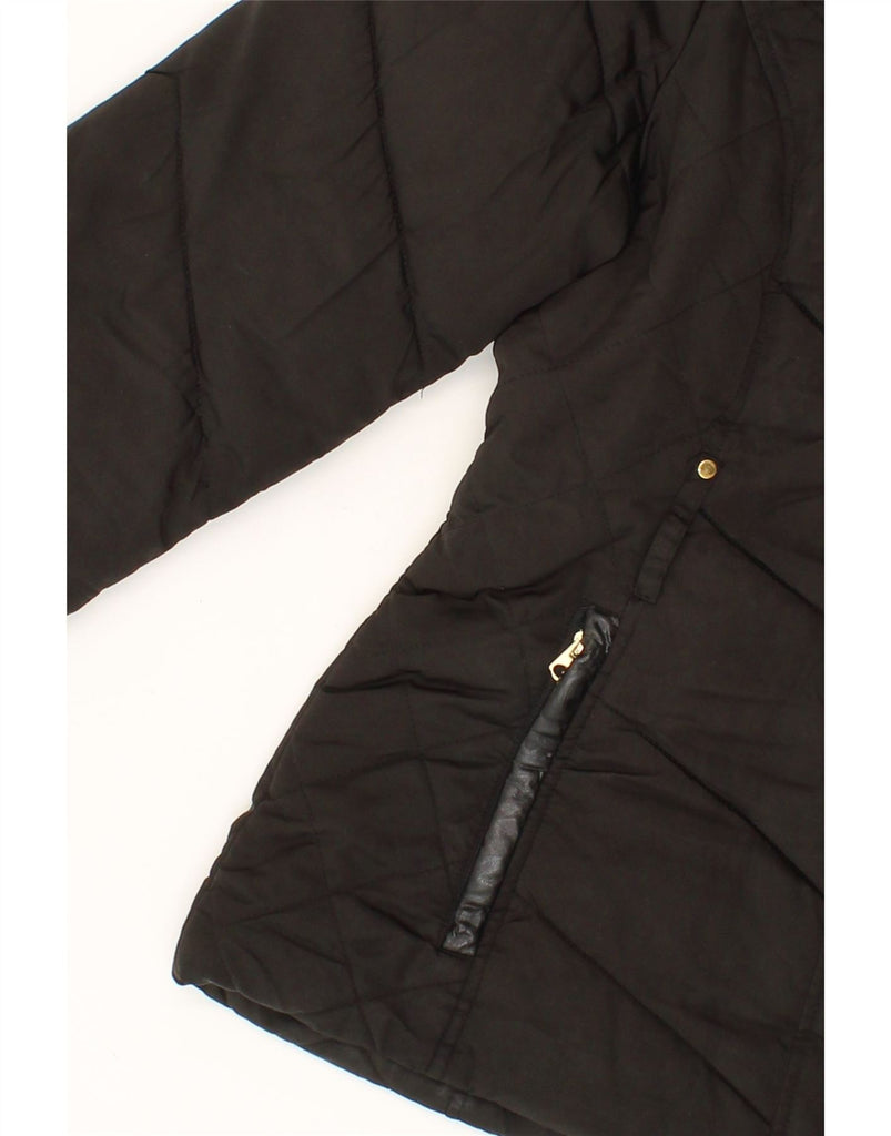 OASIS Womens Hooded Padded Jacket UK 14 Medium Black Polyester Vintage Oasis and Second-Hand Oasis from Messina Hembry 