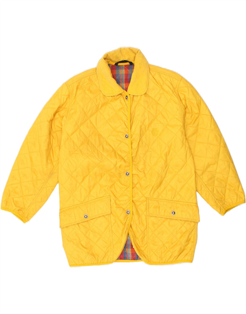 BELFE & BELFE Womens Quilted Jacket IT 42 Medium Yellow Argyle/Diamond Vintage Belfe & Belfe and Second-Hand Belfe & Belfe from Messina Hembry 