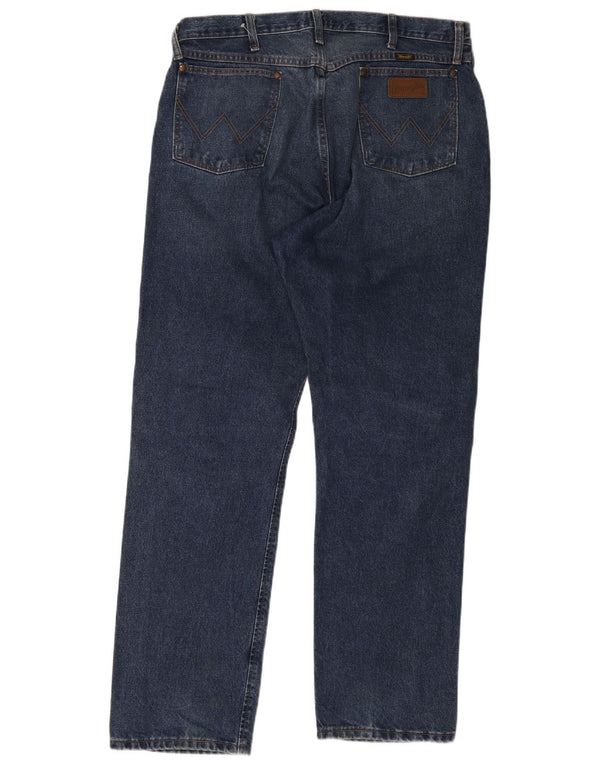 Wrangler Mens Straight Jeans W38 L32 Blue Cotton