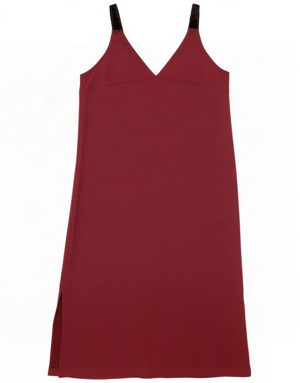 Marks & Spencer Womens Slip Dress UK 12 Medium Burgundy Colourblock