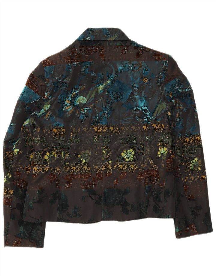 Vogue Womens 3 Button Blazer Jacket UK 14 Large Multicoloured Floral