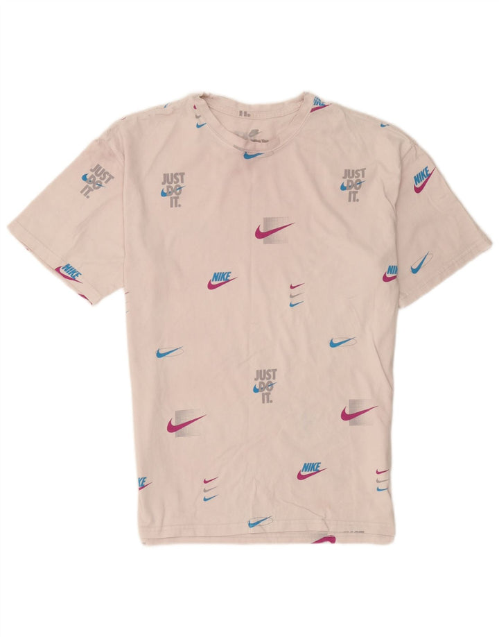 Nike Mens Loose Fit Graphic T-Shirt Top Medium White Cotton