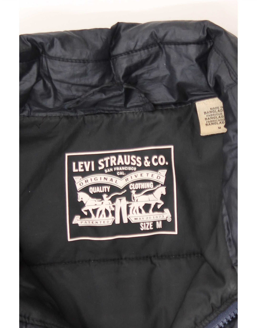 Levi's Mens Padded Jacket UK 38 Medium Navy Blue Polyester
