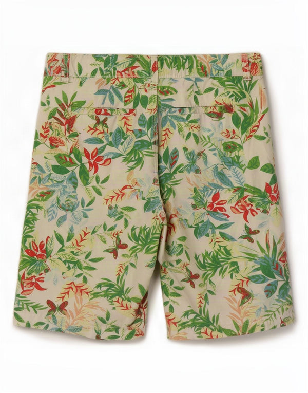 Benetton Womens Chino Shorts UK 12 Medium W32 Multicoloured Floral Cotton