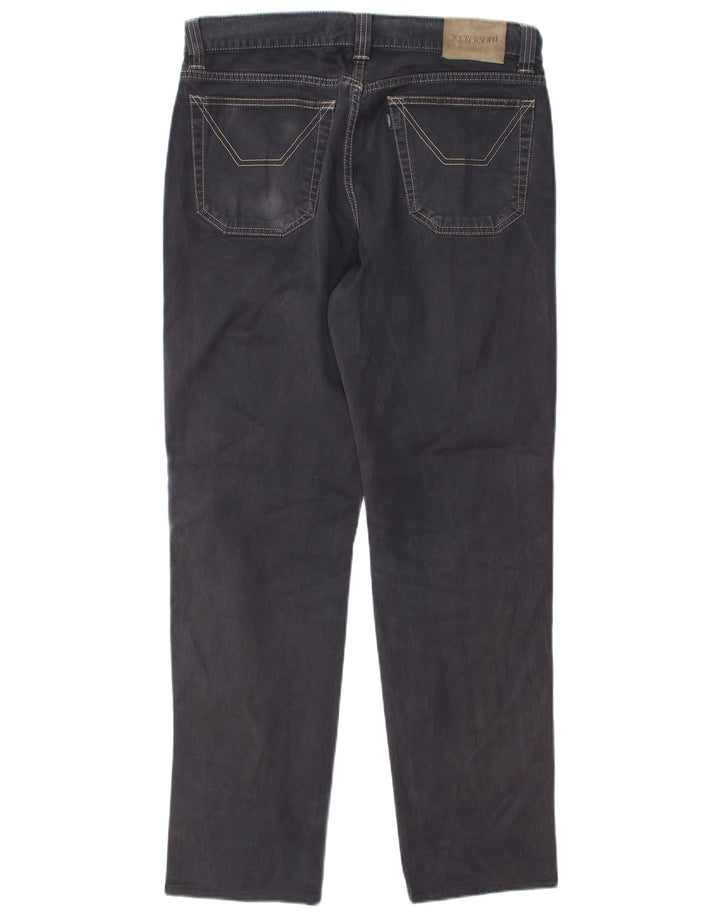 Jeckerson Mens Straight Jeans W34 L31 Grey Cotton