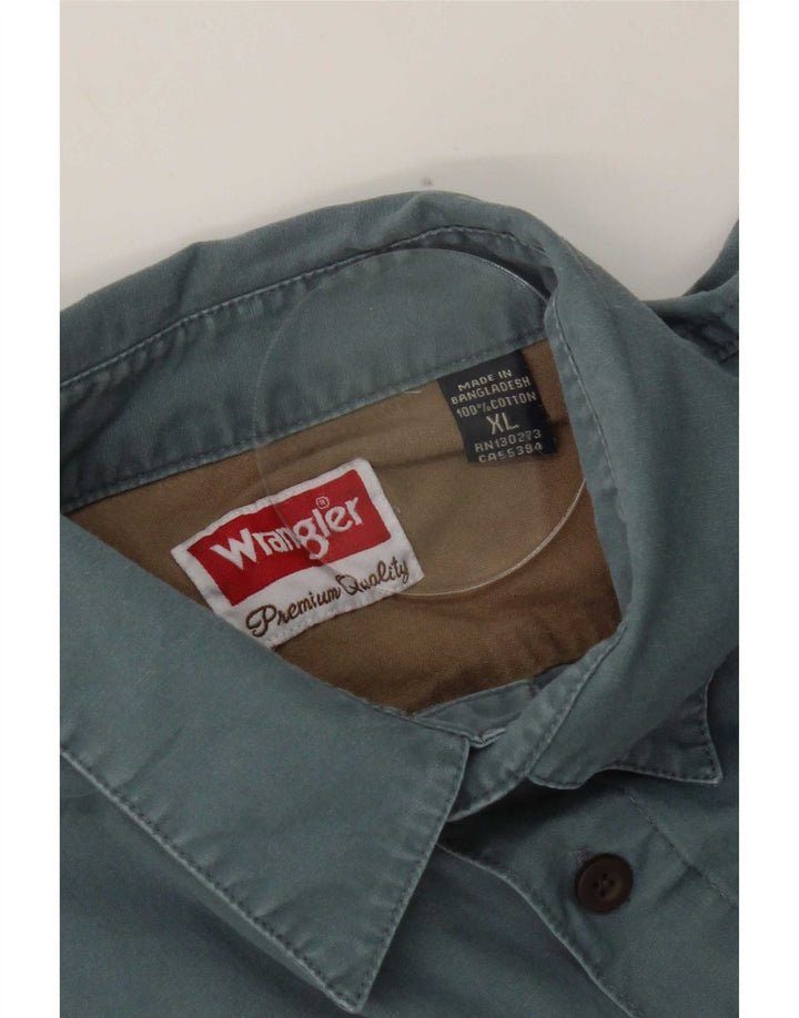 Wrangler Mens Shirt XL Blue Cotton