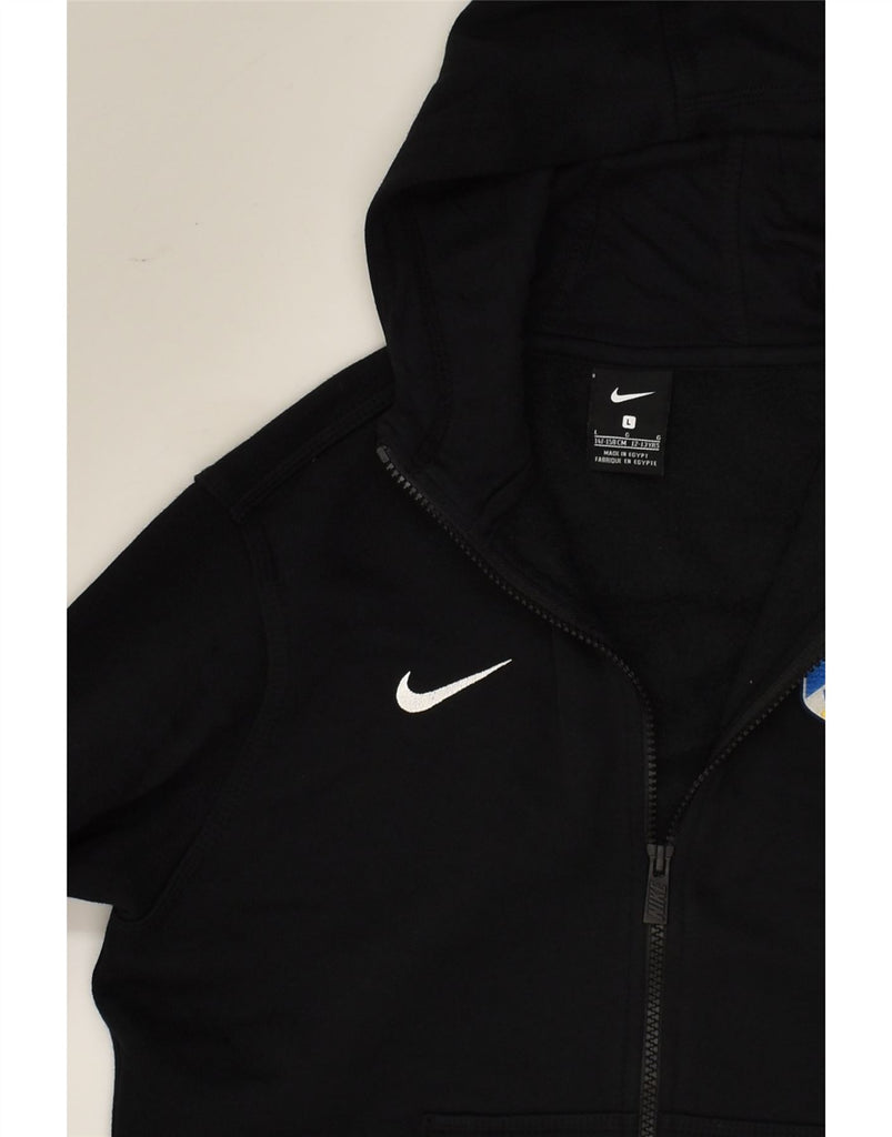 NIKE Boys Zip Hoodie Sweater 12-13 Years Large Black Cotton | Vintage Nike | Thrift | Second-Hand Nike | Used Clothing | Messina Hembry 